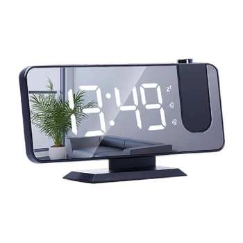 Светодиодный цифровой смарт-будильник с проекцией времени на 180 ° с функцией повтора пробуждения Настольные Декоративные часы