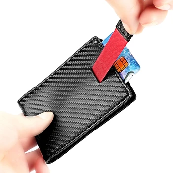 Мужской бумажник для карт, деловой RFID-кошелек из искусственной кожи, Тонкий портативный кошелек для карт, Подарок