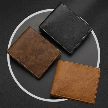 Модный мужской кошелек-портмоне с RFID-блокировкой, мужской кожаный бумажник на молнии, визитница, удостоверение личности, сумка для денег, мужской кошелек