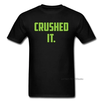 Футболка Crushed It, крутая летняя футболка, мужская черная футболка с буквенным принтом, простые топы для фигуристов, футболки, хлопковая одежда высокого качества