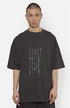 Винтажная футболка с логотипом Arnodefrance Liquid Metal 1: 1, Лучшие Качественные Свободные Выстиранные Повседневные футболки y2k