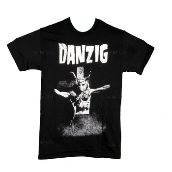 Danzig Skullman On Cross Роскошная футболка из 100% хлопка с пользовательской графикой с коротким рукавом, персонализированная