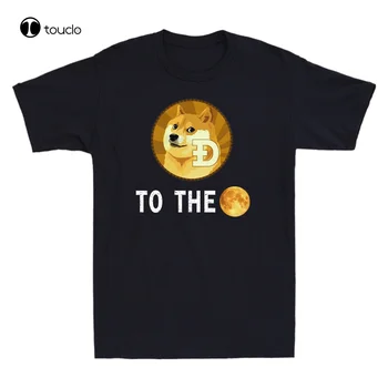 Dogecoin To The Moon Футболка Doge Coin Crypto Meme Забавная Мужская Хлопковая футболка На заказ aldult Teen unisex унисекс
