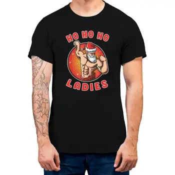 Женская мужская футболка Ho Ho Ho, забавный рождественский сексуальный подарок от Санты, 100% хлопок