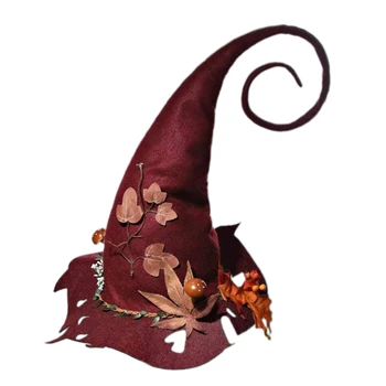 для креативной шляпы волшебника с цветочным декором, остроконечной шляпы ведьмы, аксессуаров для костюма ведьмы