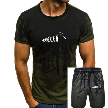 Новая футболка Evolution Fishinger, мужская дизайнерская футболка с рыбой, шуткой, рыбаком, карпом, футболки с круглым вырезом, новинка, подарочная футболка