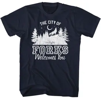 Мужская футболка twilight twilight The City Of Forks XXX-Large темно-синего цвета