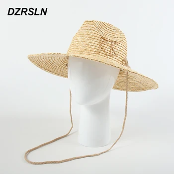 Новые роскошные соломенные шляпы от солнца с надписью Desige Для женщин, Панама, Пляжные шляпы с веревкой, женские свадебные шляпы, праздничные кепки