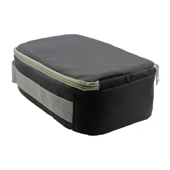 Удобная сумка для посуды для кемпинга, ткань Оксфорд 600D, Широкие Ручки, Свободно Комбинируемые Внутренние перегородки, Черно-серый