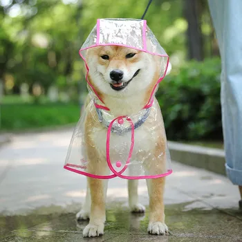 Прозрачный дождевик для собак, Водонепроницаемая куртка для собак, Модное пончо для домашних животных из искусственной кожи, плащ для маленьких Средних собак, дождевики для щенков