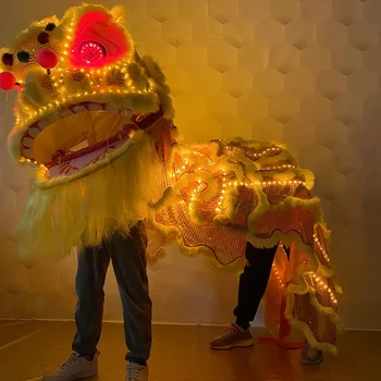 Костюм льва со светодиодной подсветкой реквизит для традиционного танца льва на китайский Новый Год освещение фестивального представления атмосфера двойного льва