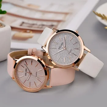 Женские часы Бренд класса Люкс, модные женские часы, кожаные часы, женские кварцевые наручные часы