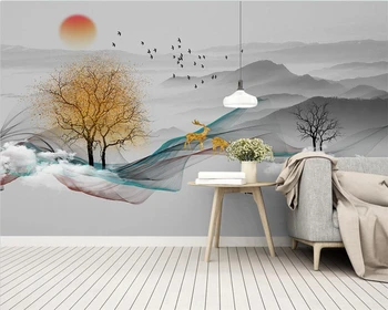 beibehang Индивидуальные обои papel de parede новый китайский современный минималистичный джазовый белый пейзаж мраморный фон обои