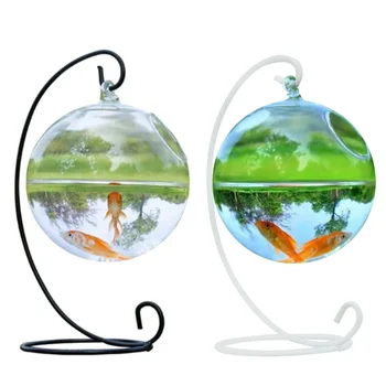 Креативная Прозрачная Сферическая Рыбка Маленькая Настольная Стеклянная Миска Для рыбы Круглая Подвесная Стеклянная Аквариумная Миска для рыбок