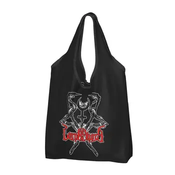Продуктовые сумки Lorna Shore Death Metal, прочные, многоразовые, перерабатываемые, складные, сверхмощные эко-сумки для покупок в стиле панк, которые можно стирать с чехлом