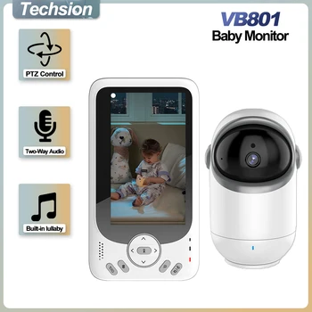 Видеоняня VB801 с камерой панорамирования и наклона, 4,3-дюймовый ЖК-дисплей, беспроводной двусторонний звук 2,4 G, камера ночного видения, камера безопасности, няня
