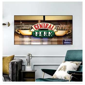 Плакаты и принты с ТВ-шоу Friends, скандинавская настенная картина для гостиной, Cuadros Decor, кафе Central Perk, холст, живопись