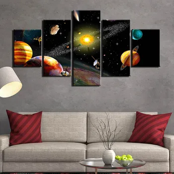 Модульный принт из 5 панелей Milky Way space домашний декор настенное искусство холст картина для гостиной плакаты и принты художественные работы