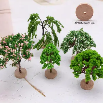 Искусственное дерево Реалистичное миниатюрное украшение для дерева Яркие пейзажи Своими руками Ландшафтная модель Широко используется привлекательное дерево смешанного размера