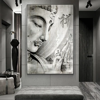 Буддизм Бог Будда Холст Живопись Плакаты и Принты Настенное Искусство Медитация Картина для Спальни Гостиной Домашний Декор Куадрос