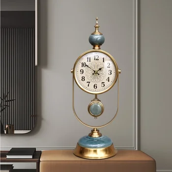 Персонализированный Американский Винтажный Подарок Для Домашнего Декора Роскошные Керамические Механические Часы Гостиная Тихие Старинные Часы Мода