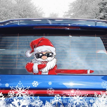 Рождественское украшение Наклейка на автомобиль креативный Санта Клаус Наклейка на Стеклоочиститель заднего стекла Автомобиля водонепроницаемый Рождественский Клей Наклейка