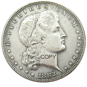 США 1882 $ 1 Серьга в виде щита с долларовыми узорами, посеребренная копировальная монета