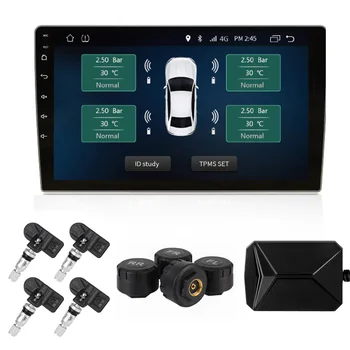 Android Навигационная сигнализация Беспроводная передача TPMS Система контроля давления в шинах с 4 датчиками USB Android Car TPMS
