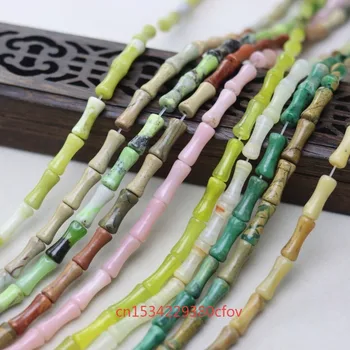 Бусины из натурального бамбука, браслет, Ожерелье, Аксессуары, Бижутерия 