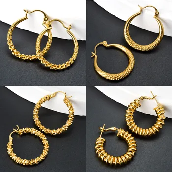 ZEADear Круглые золотые серьги для женщин, простые серьги-кольца, модные украшения для пирсинга ушей в Корейском стиле, круглые украшения для пирсинга ушей из хряща