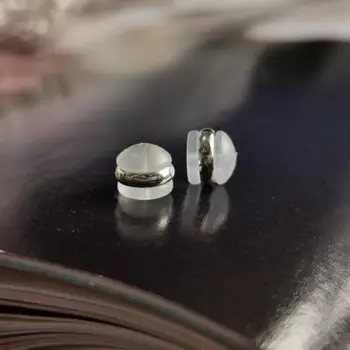 40шт Набор высококачественных серег размером 6,5x6 мм Прозрачные силиконовые затычки для ушей Задняя пробка для серег DIY Аксессуары для серег