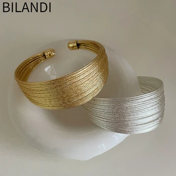 Модные украшения Bilandi, простой дизайн, Металлический браслет-манжета Senior Sense Для женщин, подарок для вечеринки для девочек, Горячая распродажа Изысканных аксессуаров