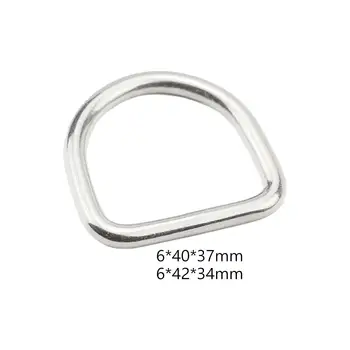 3шт D-образных колец из нержавеющей стали Многофункциональное металлическое D-образное кольцо повышенной толщины 6 мм для ремня, кошелька, рюкзака, лямки для рукоделия, проект шитья