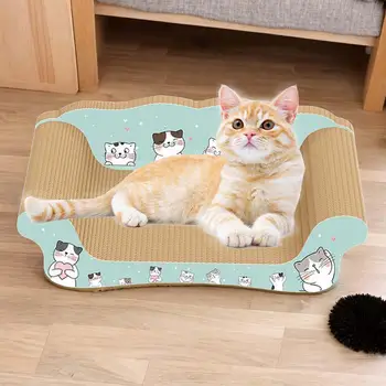 Коврик-когтеточка для кошек Гнездышко для защиты ковров и диванов Кушетка для сна домашних животных Кошачья когтеточка для маленьких, средних и крупных кошек