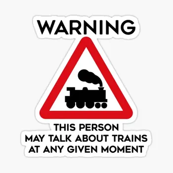 Дизайн поезда Предупреждение Этому человеку может понадобиться 5 шт. автомобильных наклеек для художественной печати, забавных наклеек на фоне мотоцикла, декора милого малыша