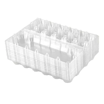 24 шт. пластиковых картонных коробок для яиц, прозрачный держатель для куриных яиц для семейного рынка на птицефабрике- 12 сеток