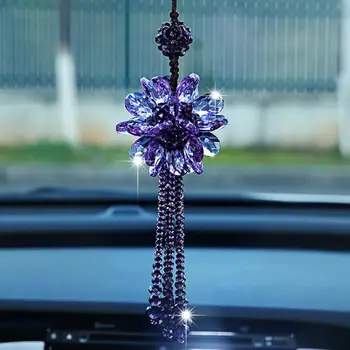 Стильная подвеска из цветочных бусин, декор интерьера автомобиля, подвесное украшение для зеркала заднего вида