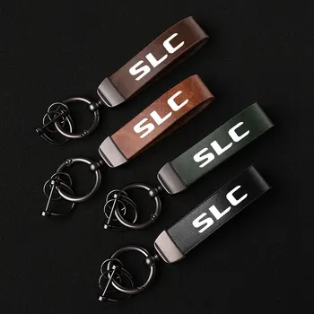 Модный Кожаный Брелок для ключей в виде делового подарка, ремешок для ключей, Мужской Женский Автомобильный брелок с логотипом на заказ для аксессуаров Mercedes Benz SLC