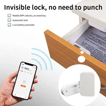 Приложение Tuya Bluetooth пульт дистанционного управления замком ящика шкафа Умный дом Невидимая электрика без ключа Wi-Fi Безопасность Замки управления телефоном