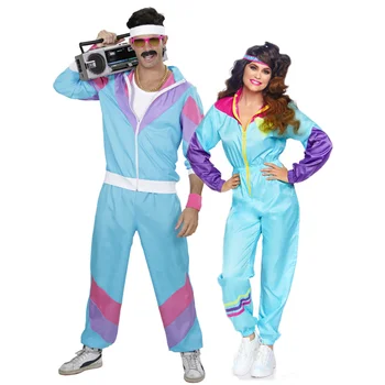 Винтажные костюмы хиппи 80-х 90-х, карнавальная вечеринка, косплей, ретро-дискотека, наряды для пар, энергичные танцы, Спортивная аэробика, лыжные костюмы