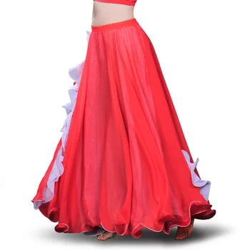 Шифоновая юбка для танца живота с разрезом, юбки для племенных танцев живота, костюмы для танцовщиц живота для женщин, карнавальный наряд
