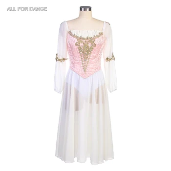 B23033 Розовый Профессиональный костюм Балерины с длинными рукавами на заказ, Романтическая юбка-пачка для девочек и женщин, Балетное платье для танцев