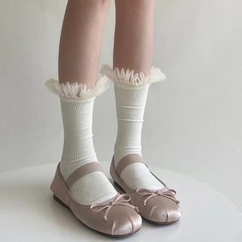 1 пара носков в платье принцессы, носки для девочек, мягкие носки с оборками, носки до щиколотки.