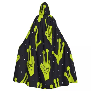 Длинный плащ-накидка Инопланетные руки Космический плащ с НЛО, пальто с капюшоном, осенние толстовки