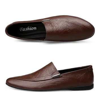 Официальная кожаная обувь Мужская Большого размера 47, Лоферы в британском стиле, Мужская Повседневная кожаная обувь хорошего качества, Мужская Деловая обувь, Мужская 2023