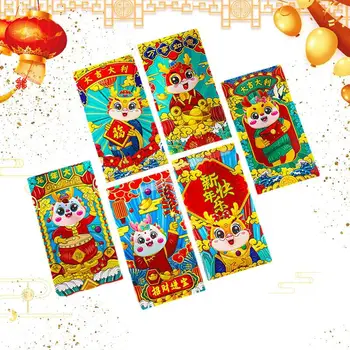 Красные Китайские конверты Red Pocket Lucky Money 2024 Конверты с драконами Китайский Новый Год Lucky Money Конверты 6 стилей Dragon Red