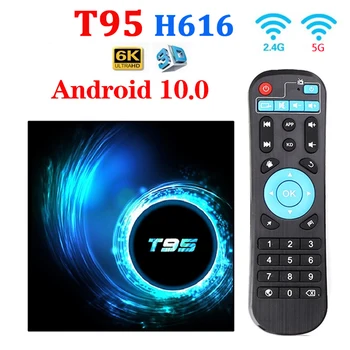 Оригинальный T95 android tv box bluetooth 5.0 2.4g и 5g Wifi 128g 3D Voice16g 32gb 64gb 4k Четырехъядерная телеприставка Медиаплеер