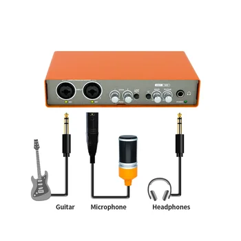 Профессиональный микрофон аудиоинтерфейс для записи звуковой карты Микшер для электрогитары Профессиональная микшерная консоль