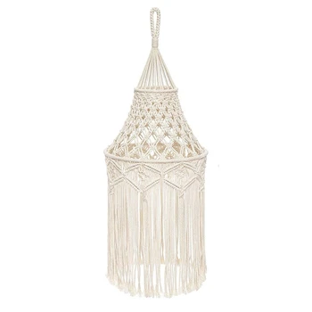 Скандинавский тканый гобеленовый абажур из макраме, потолочный подвесной светильник, декоративная крышка для домашней спальни