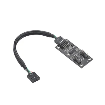 USB-Концентратор USB-Разветвитель USB2.0 от 9Pin до Двойного 9Pin Концентратора Адаптер Riser Материнская плата USB 9Pin Разъем от 1 до 2 Удлинительный кабель